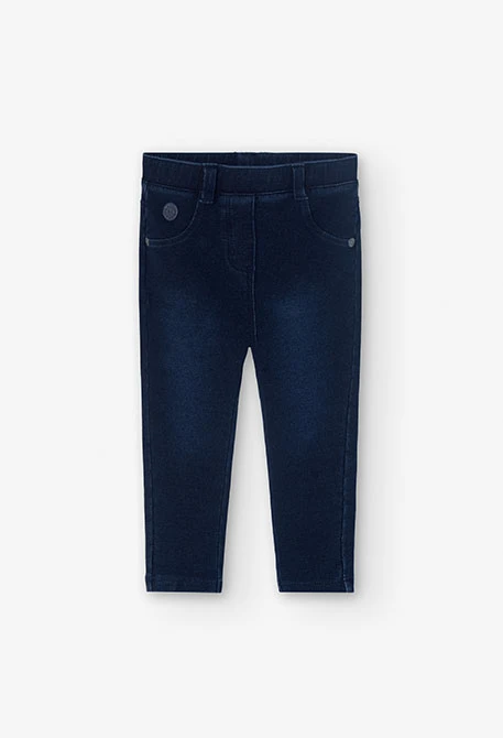 Pantalón felpa denim de bebé niña -BCI