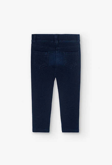Pantalón felpa denim de bebé niña -BCI