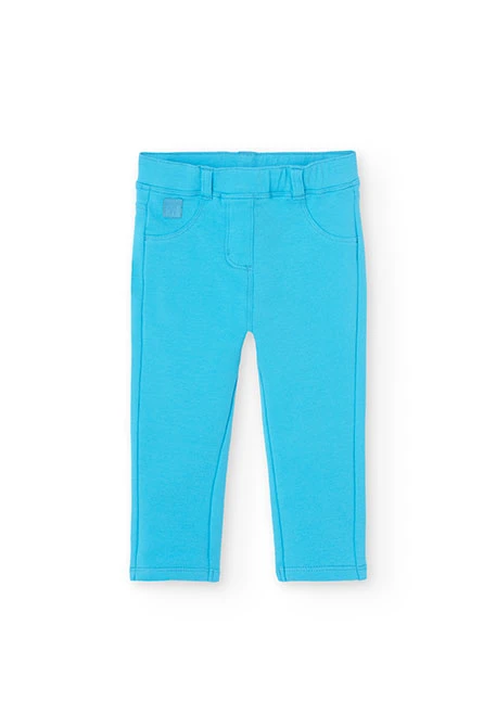 Pantalone di felpa per bambina in colore blu.