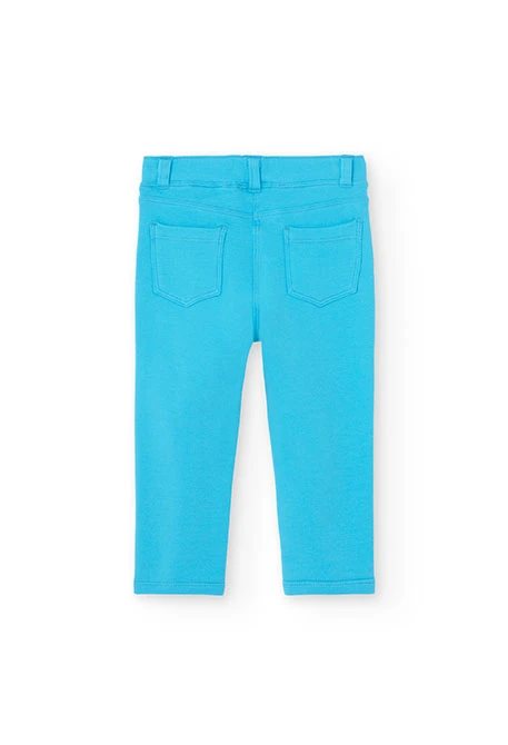 Pantalón de felpa para bebé niña en color azul
