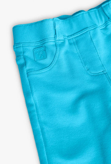 Pantalón de felpa para bebé niña en color azul