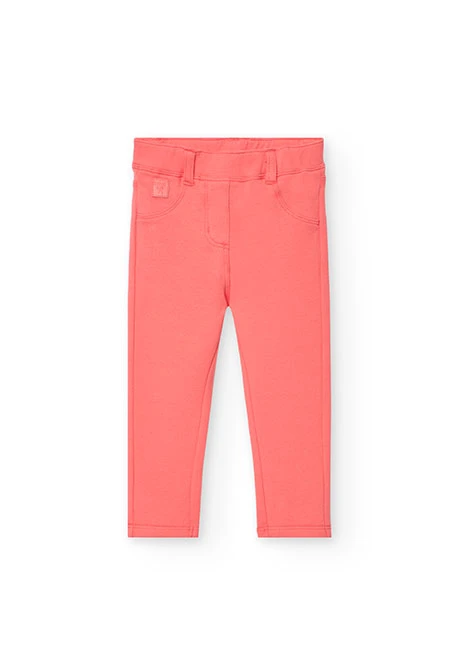 Pantaloni in felpa per bambina in colore rosso