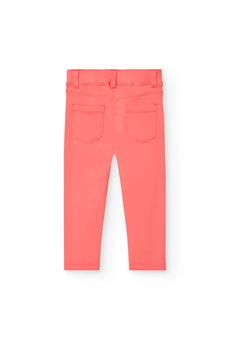Pantalón de felpa para bebé niña en color rojo
