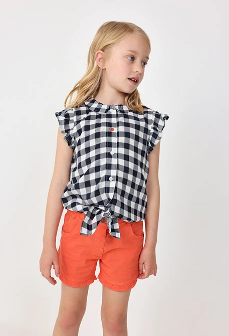 Short de punto para bebé niña en color rojo