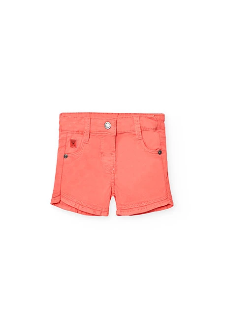 Short de punto para bebé niña en color rojo