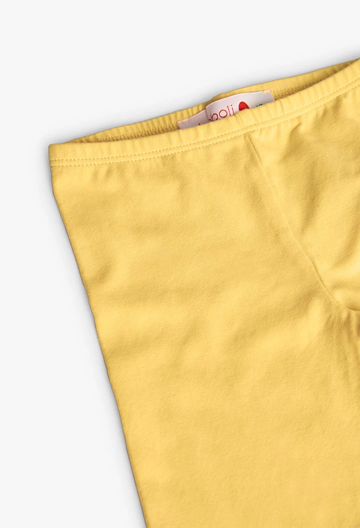 Leggings alla pirata in maglia per neonata di colore giallo