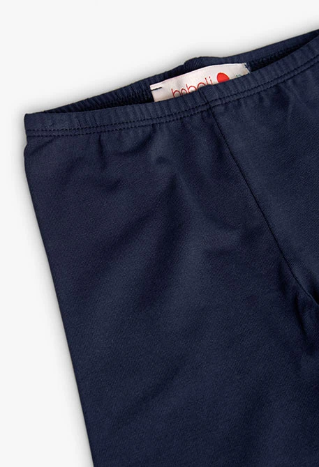 Leggings pirata básicos de malha para bebé menina em azul-marinho