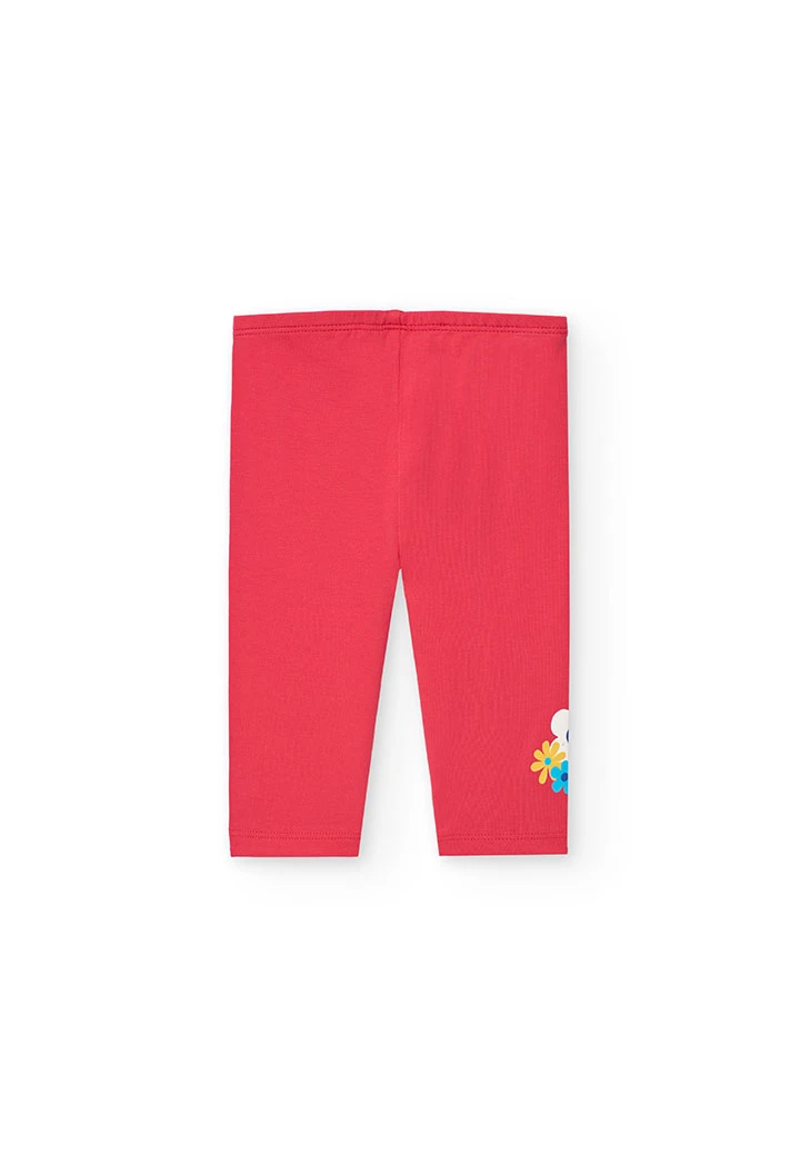 Piraten-Strickleggings für Baby-Mädchen in der Farbe Erdbeere