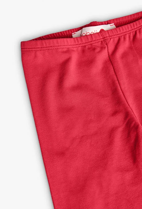 Leggings corsaires en maille pour bébé fille en couleur fraise