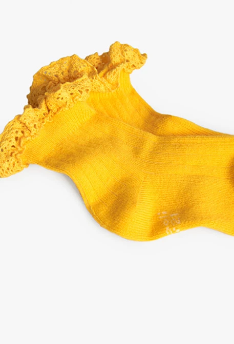 Lot de chaussettes tricotées pour bébé en jaune