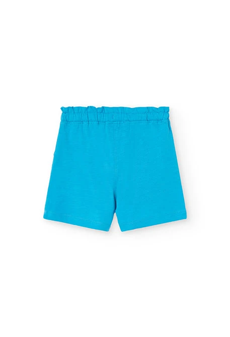 Short de punto para bebé niña en color azul