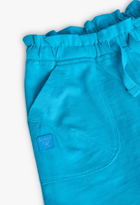 Short de punto para bebé niña en color azul