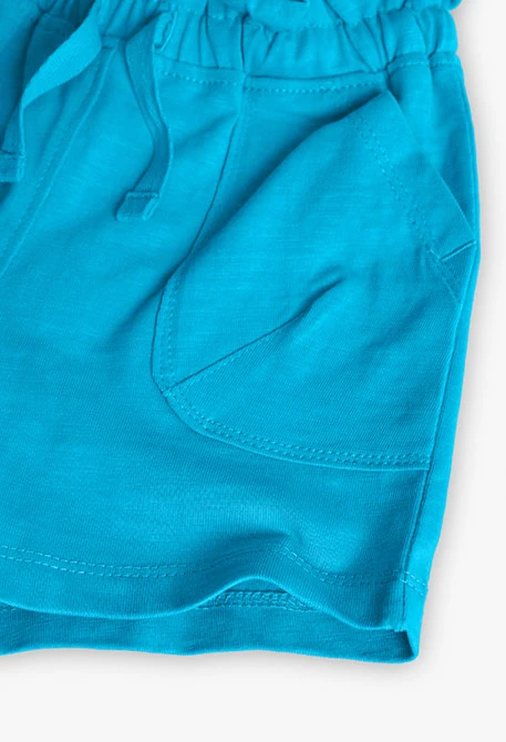 Short de punto para bebé niña en color azul