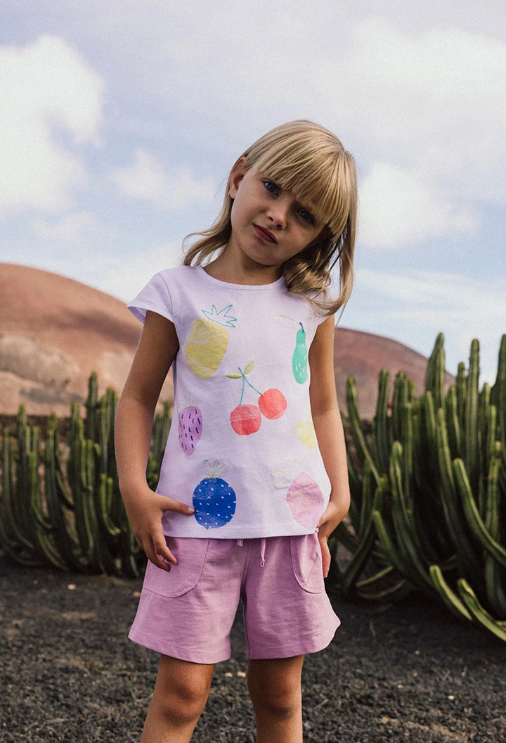 Short en tricot pour bébé fille de couleur rose