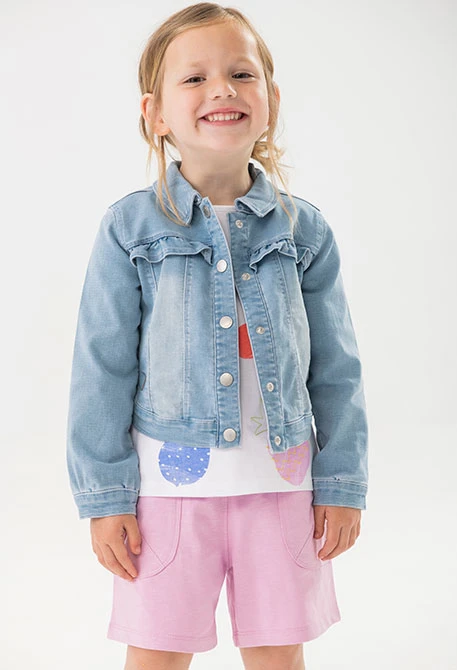 Calções de malha para bebé menina em cor-de-rosa