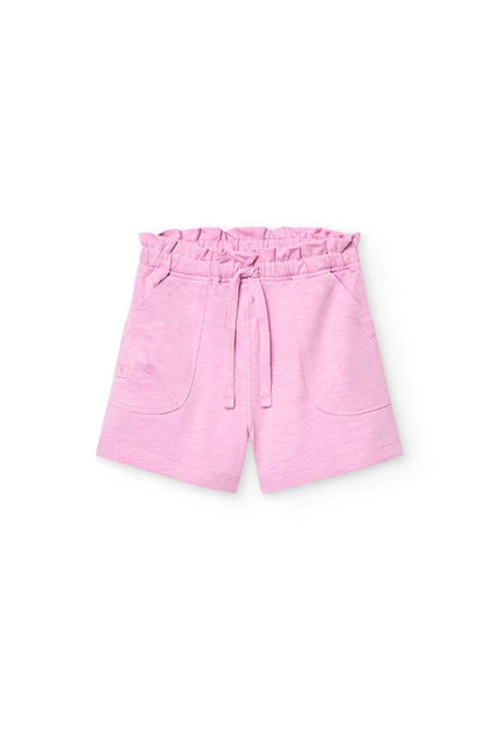 Knitted shorts for baby girl in pink colour