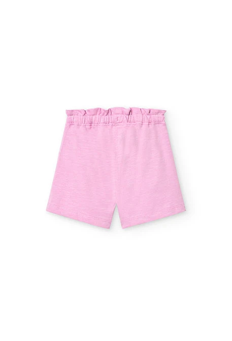 Short en tricot pour bébé fille de couleur rose