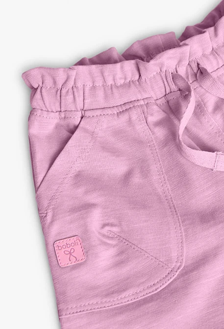 Short en tricot pour bébé fille de couleur rose