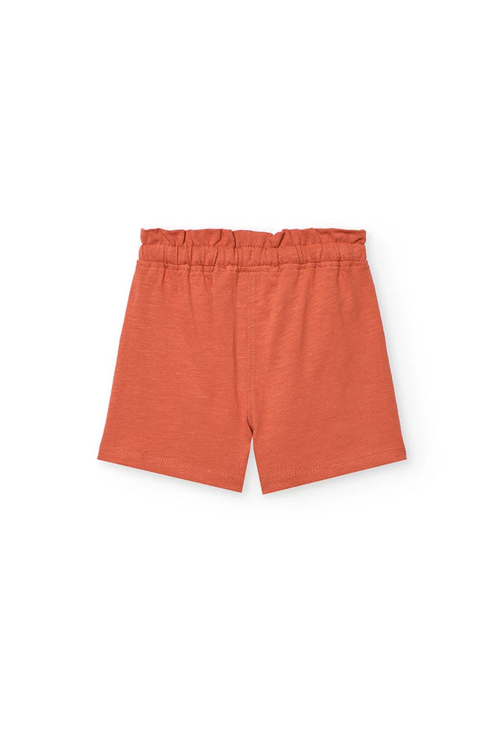 Gestrickte Shorts für Baby-Mädchen in Orange.
