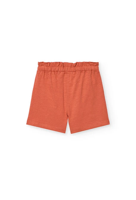 Short de punto para bebé niña en color naranja
