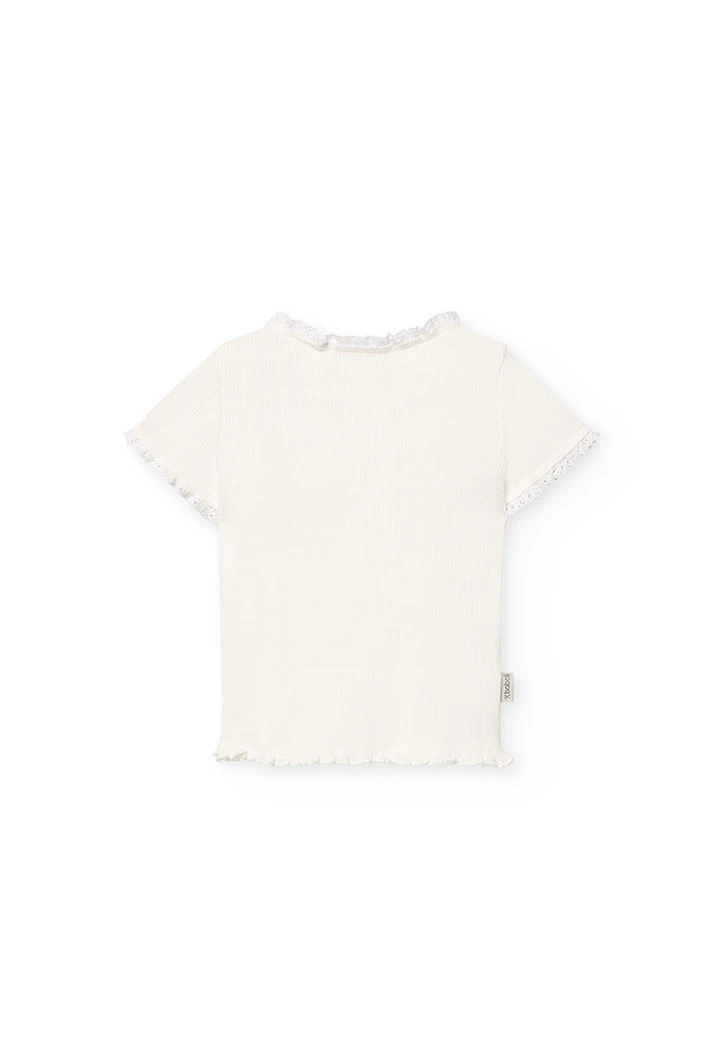 Maglietta basic in jersey per neonata di colore bianco.