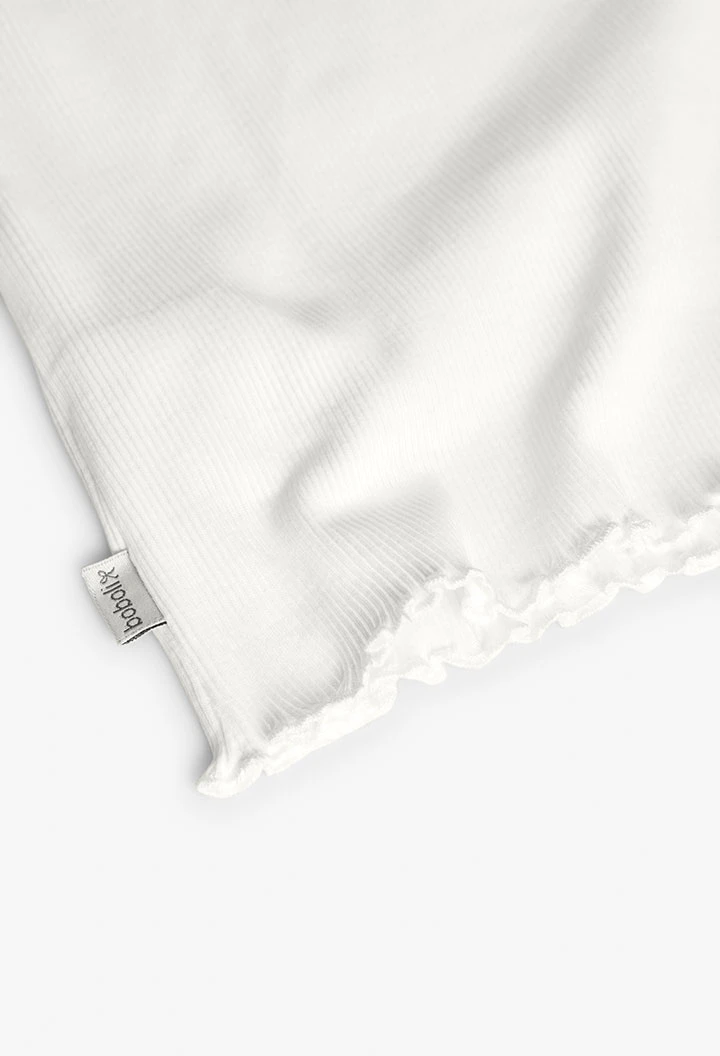 Maglietta basic in jersey per neonata di colore bianco.