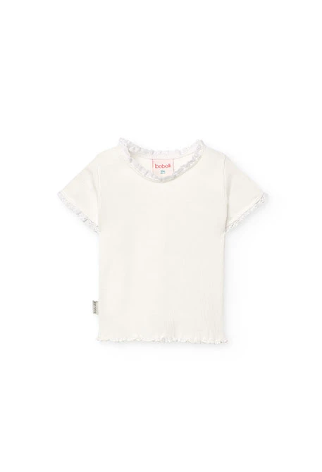 Maglietta basic in jersey per neonata di colore bianco.
