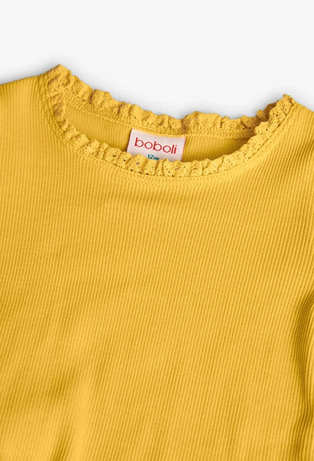 Camiseta básica de punto para bebé niña en color amarillo