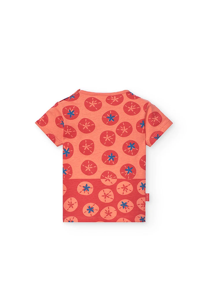 Baby girl\'s basic knit T-shirt in red colour