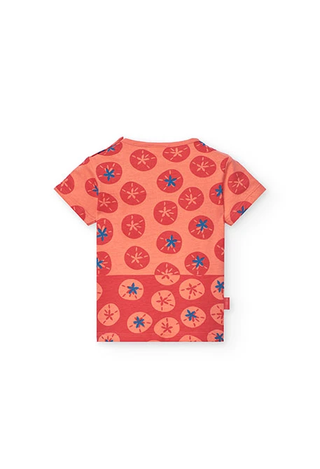Maglietta basic in maglia per neonata in colore rosso.