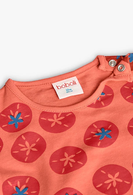 Maglietta basic in maglia per neonata in colore rosso.