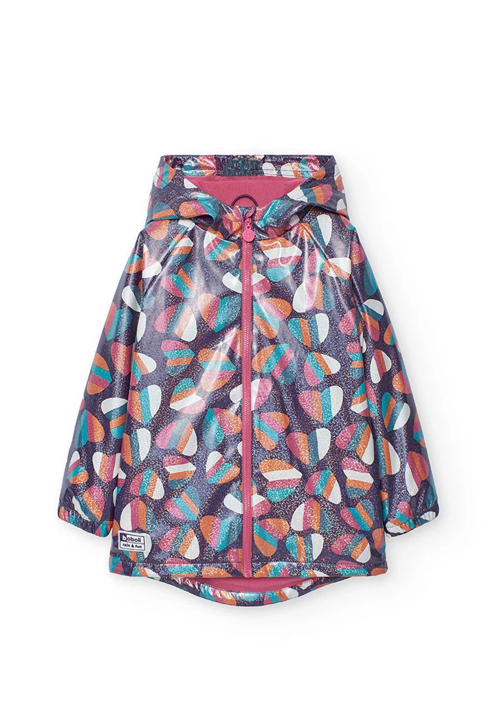Imperméable à capuche avec des coeurs