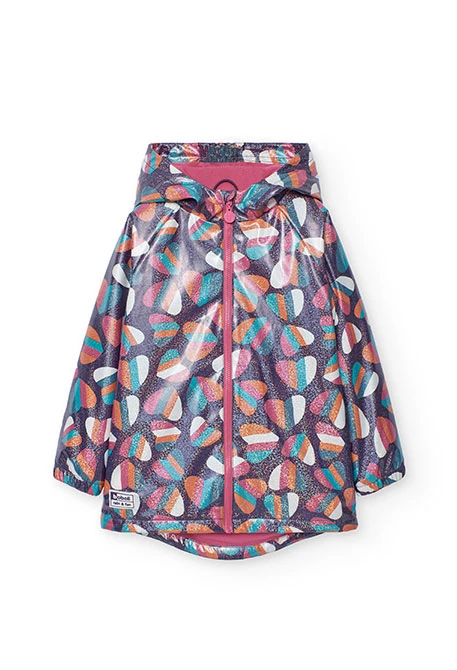 Imperméable à capuche avec des coeurs