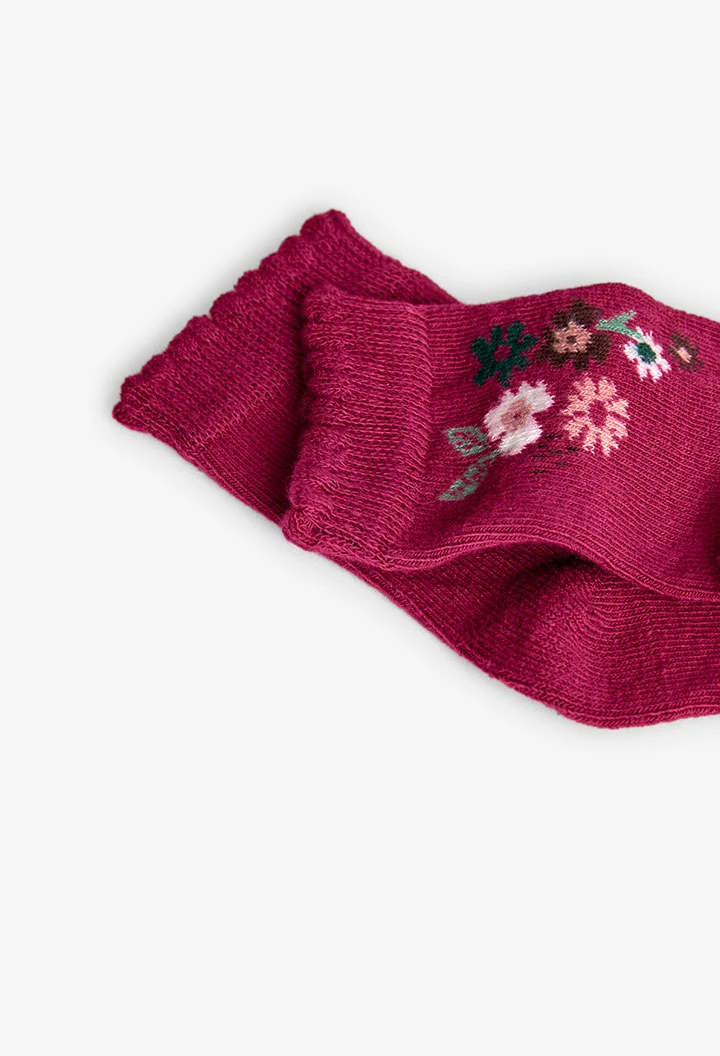 Pack of pink knitted and patterned socks