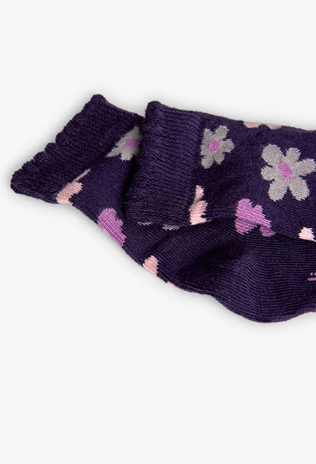 Pack de chaussettes en tricot lilas avec motifs