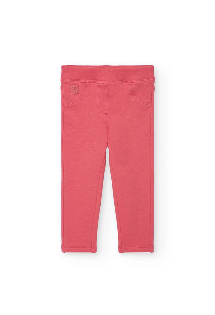 Basic girl´s pink fleece trousers