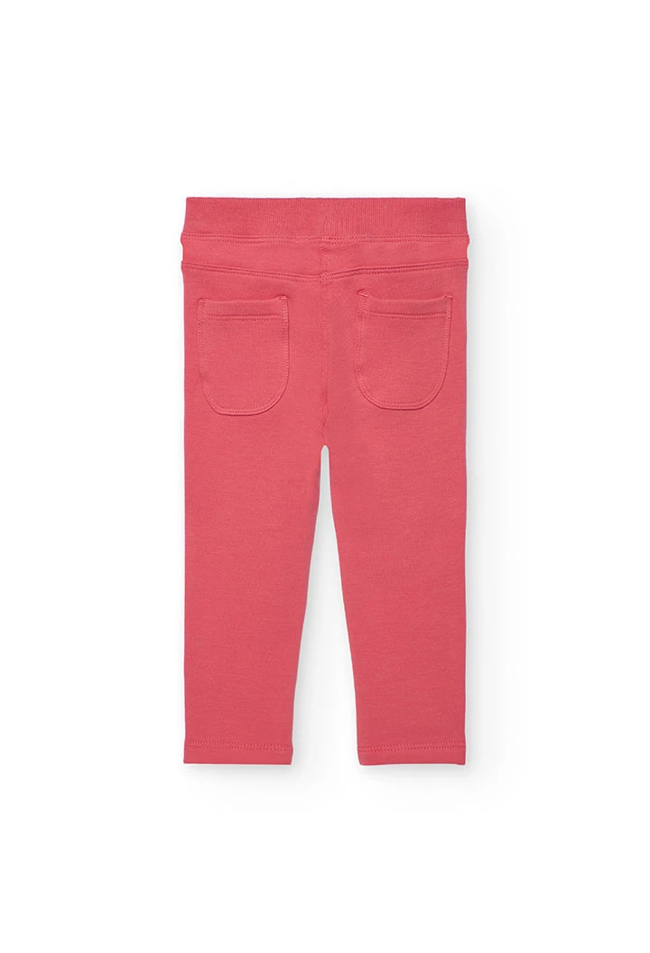 Basic girl´s pink fleece trousers