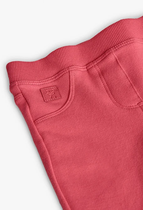 Pantalon basique en peluche rose pour fille