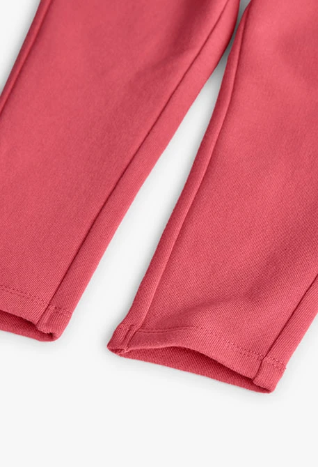 Pantalon basique en peluche rose pour fille