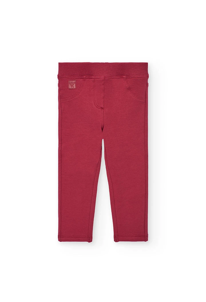 Mädchenhose Basic weinroter Frottee