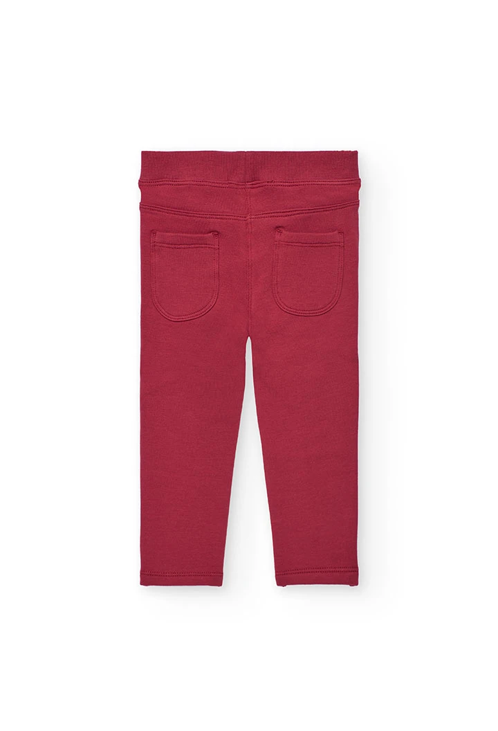 Mädchenhose Basic weinroter Frottee
