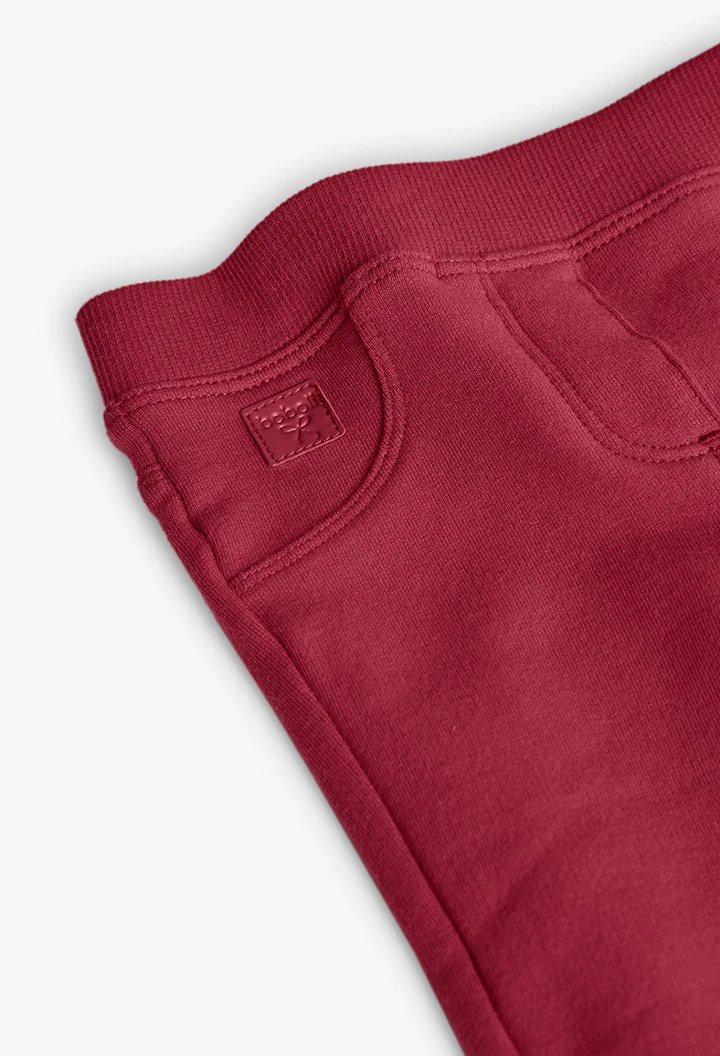 Mädchenhose Basic weinroter Frottee