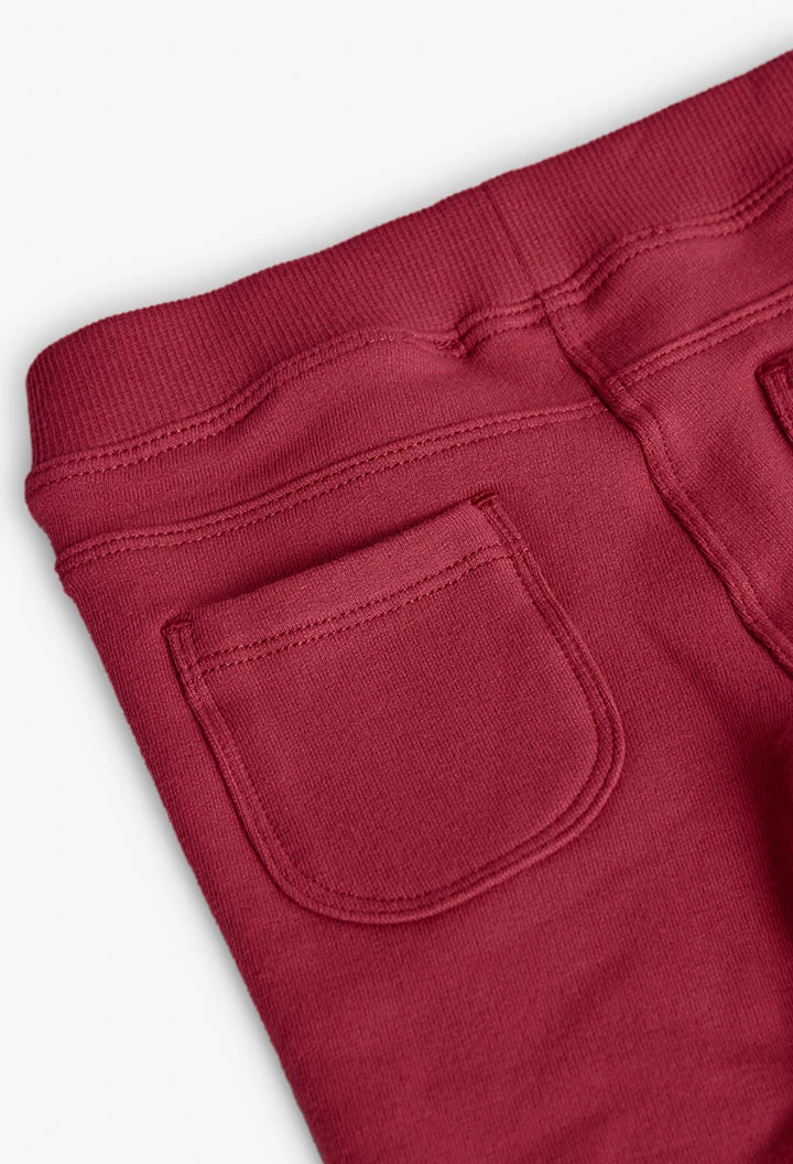Mädchenhose Basic weinroter Frottee