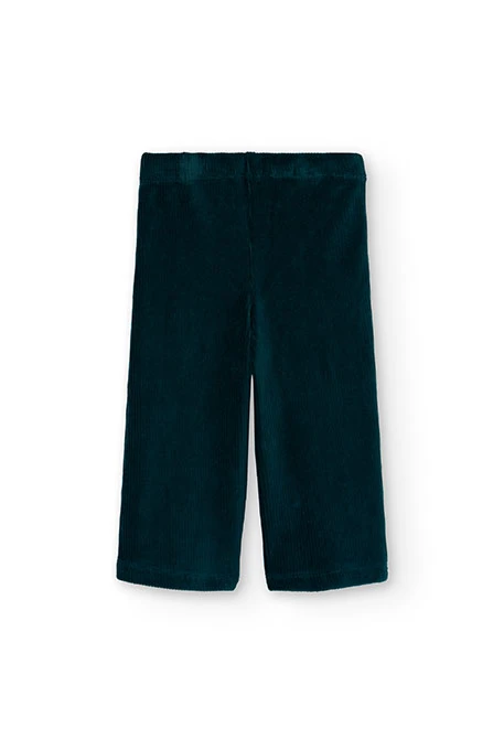 Green corduroy trousers for girl