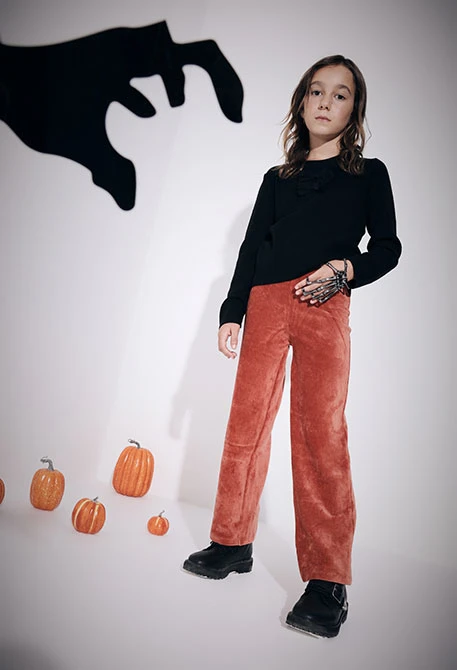 Pantalons nena de pana taronja