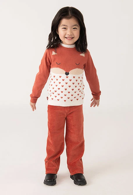 orangefarbene Mädchen-Cordhose