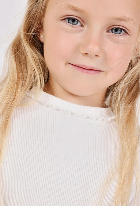 Maglietta bambina cotone bianco