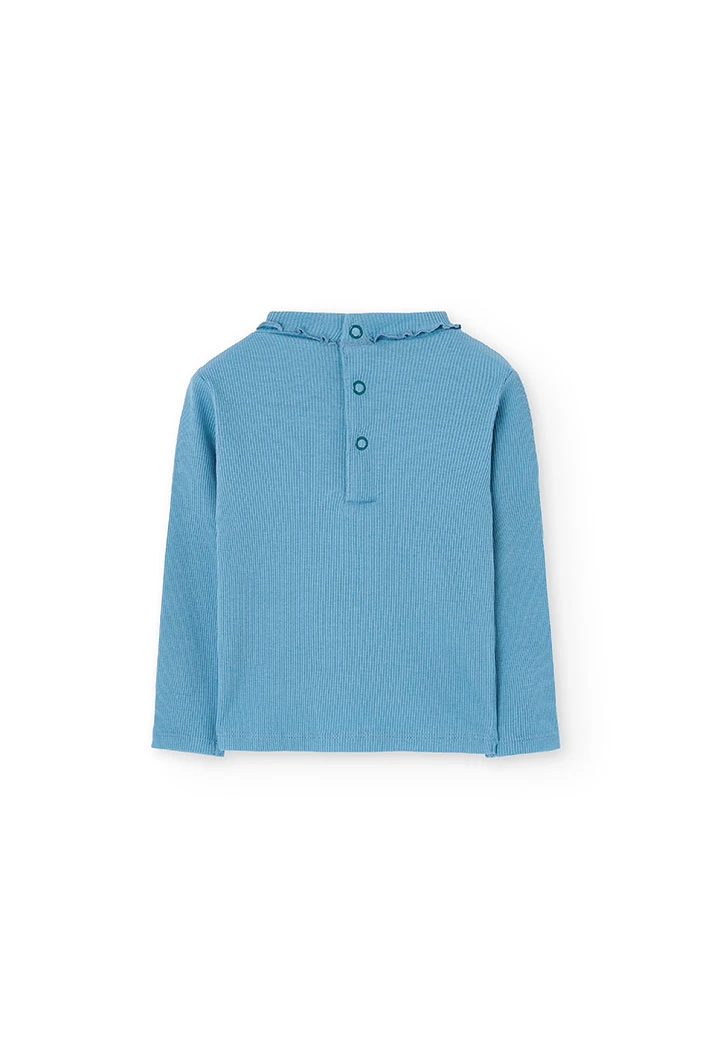 Camiseta niña algodón verde agua