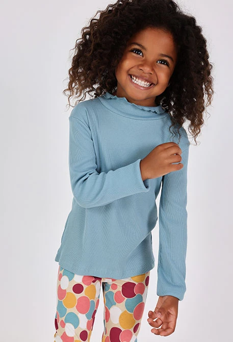 Camiseta niña algodón verde agua