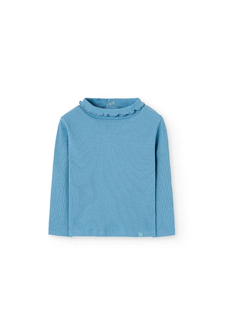 Camiseta niña algodón verde agua